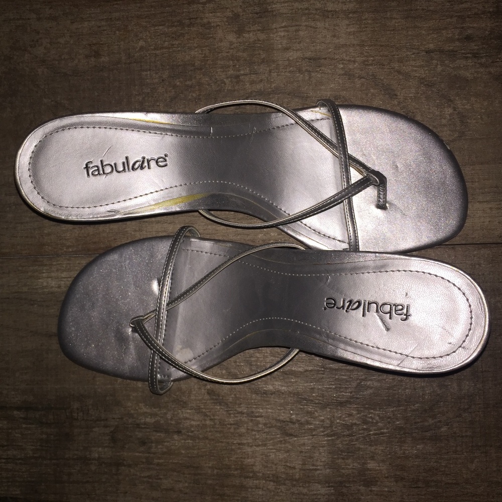 fabulare silver 1 inch heels